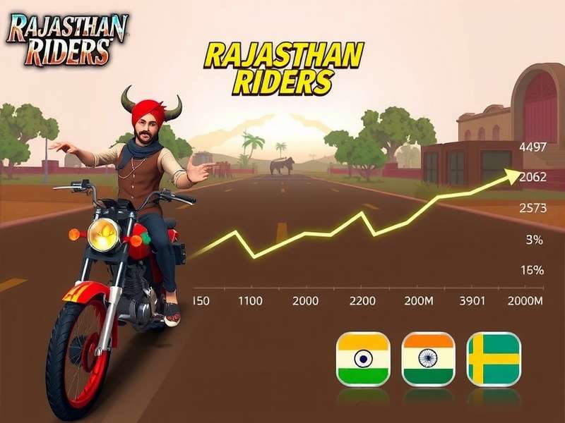 Rajasthan Riders download statistics chart showing growth over time